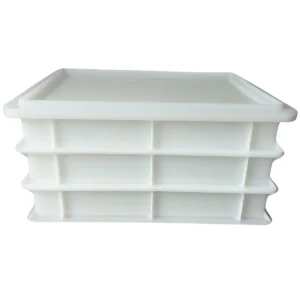 Pizza deegkratten 40x30x7cm wit – Set van 3 deegbakken en 1 deksel